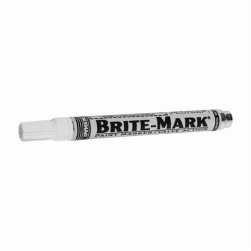 Dykem® BRITE-MARK® 84003 General Purpose Permanent Paint Marker, Medium Tip, Aluminum, White